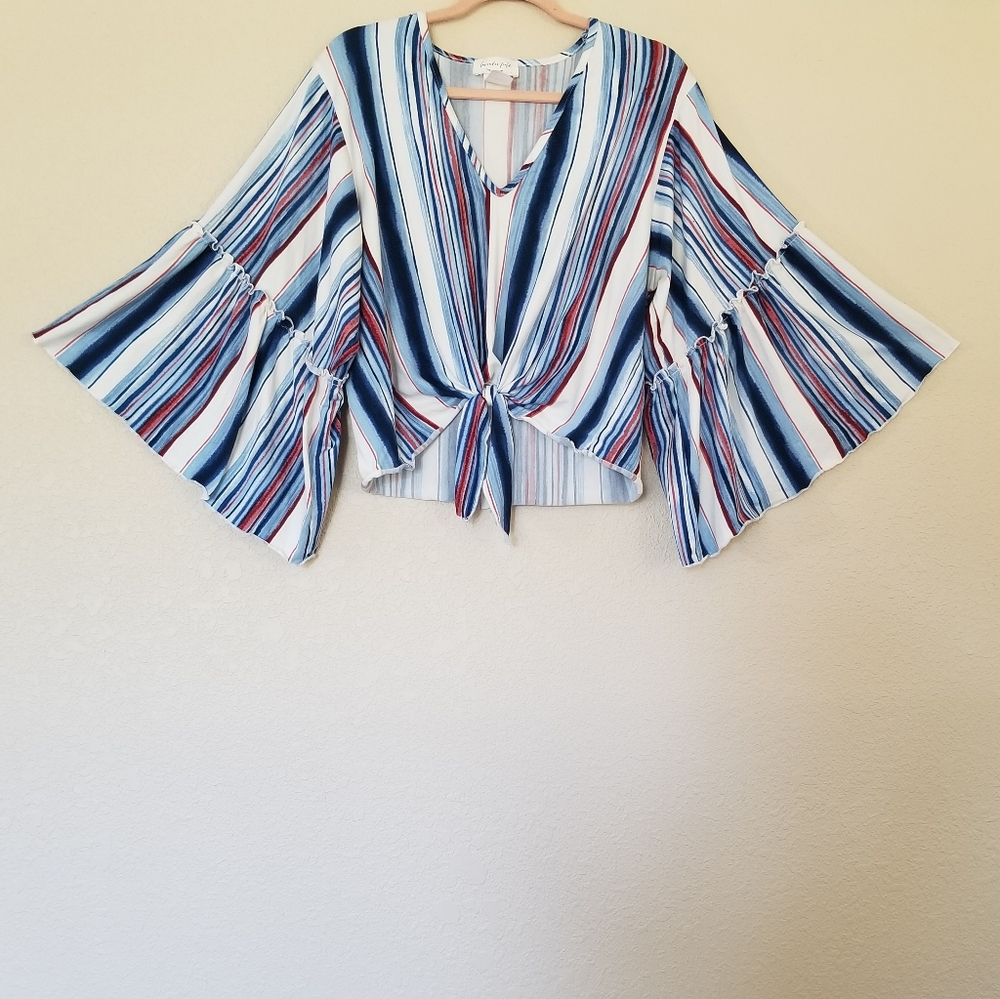 Lavender Field Striped Boho Top